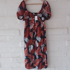 J. Crew Midi Dress, Puff Sleeves, Twist Front, Pockets, Side Zip, New